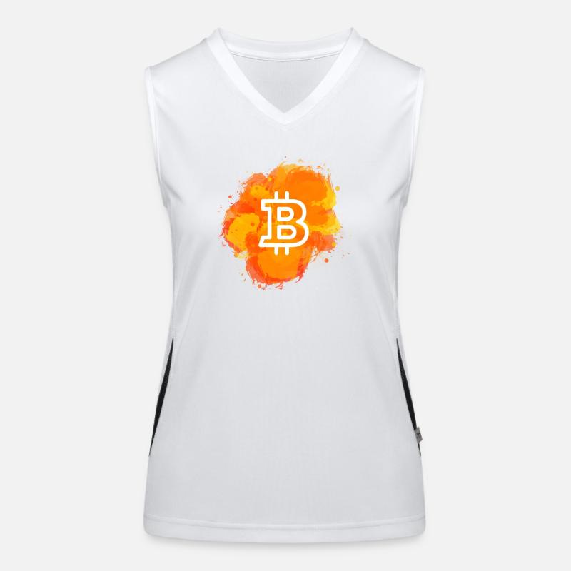 Bitcoin Crypto Cryptocurrency Splash Funktionelles Kontrast-Tank Top für Frauen