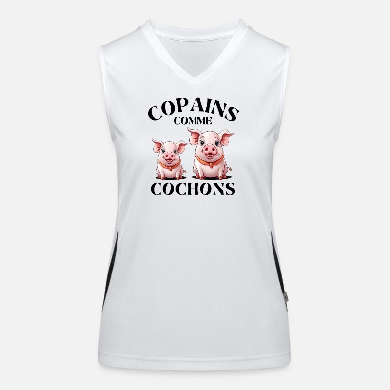 cochon, copains comme cochons, amitié Débardeur respirant contrasté Femme