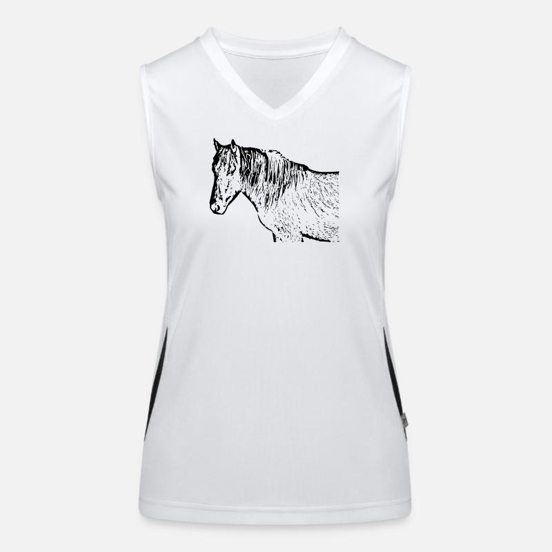 Pferde T-shirt Geschenk Reiter  Funktionelles Kontrast-Tank Top für Frauen