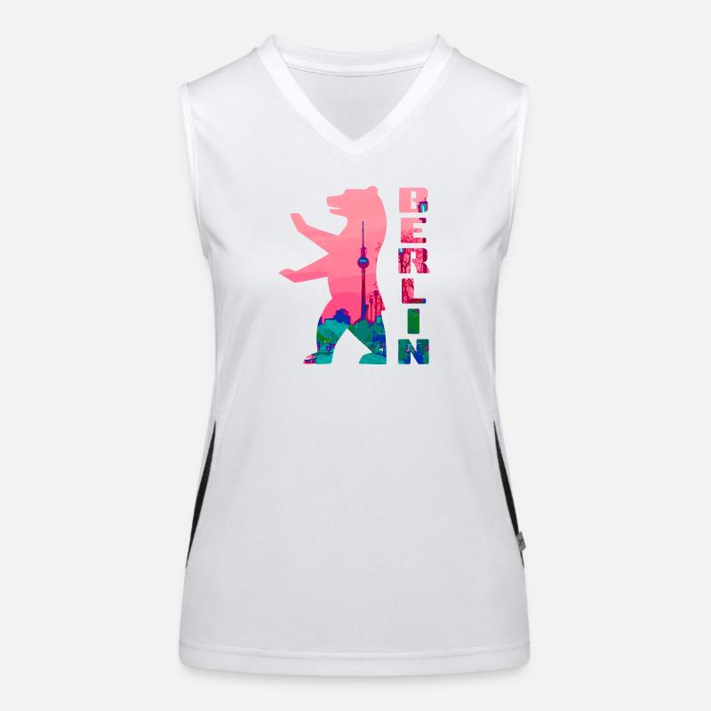 Berlin Bear Neon Silhouette Women's Functional Contrast Tank Top