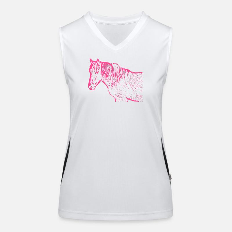 Cheval rose rose Débardeur respirant contrasté Femme
