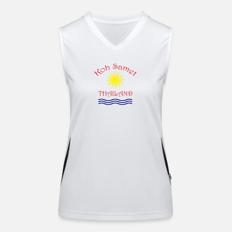 Île de Koh Samet Conception du soleil et des vagues Débardeur respirant contrasté Femme