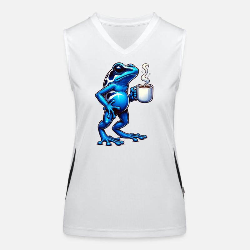 Pfeilgiftfrosch Frosch Kaffee Funktionelles Kontrast-Tank Top für Frauen