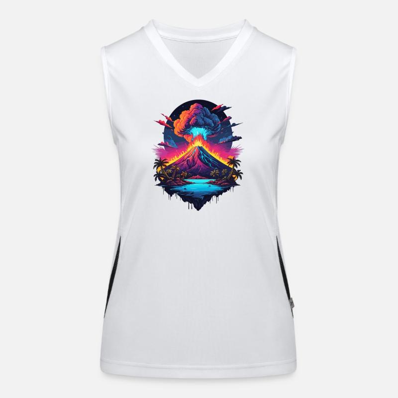Volcano Eruption Women's Functional Contrast Tank Top