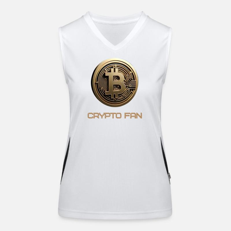 Bitcoin 3D Kryptowährung Funktionelles Kontrast-Tank Top für Frauen