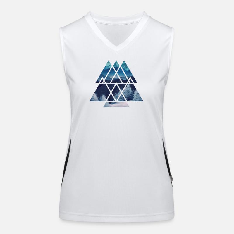 Azure Mountain Geometry Women's Functional Contrast Tank Top