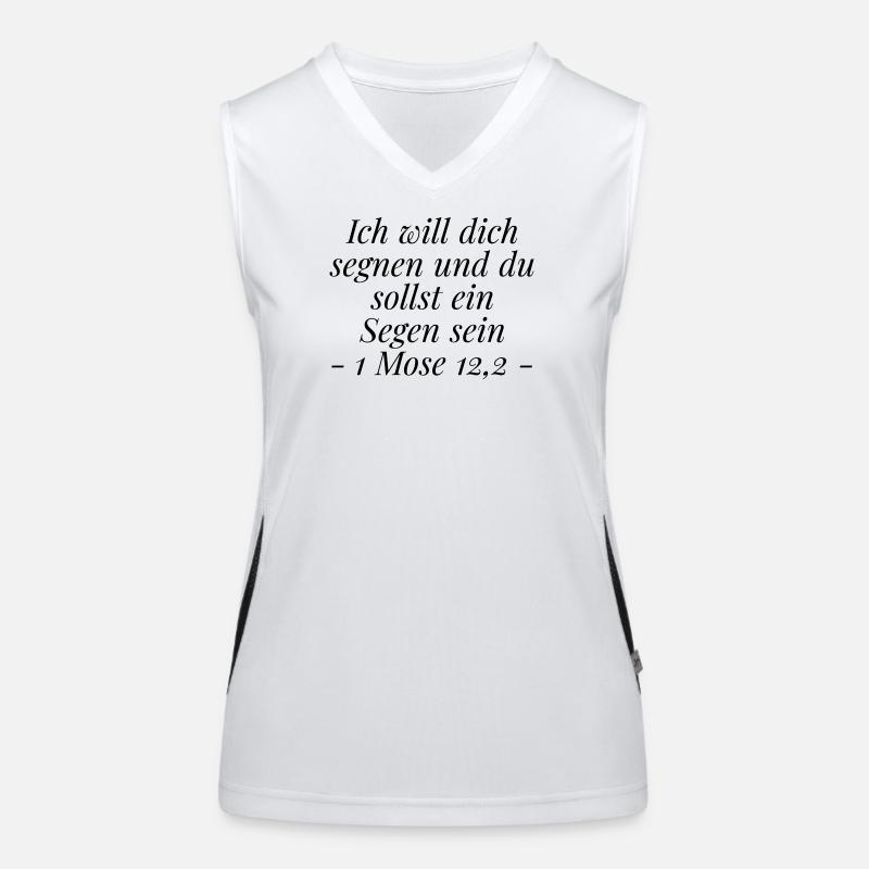Segen sein: Christliches Geschenk 1 Mose 12,2 Funktionelles Kontrast-Tank Top für Frauen
