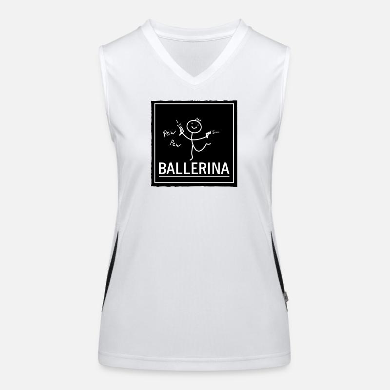 ballerina Zeichenfläche Funktionelles Kontrast-Tank Top für Frauen