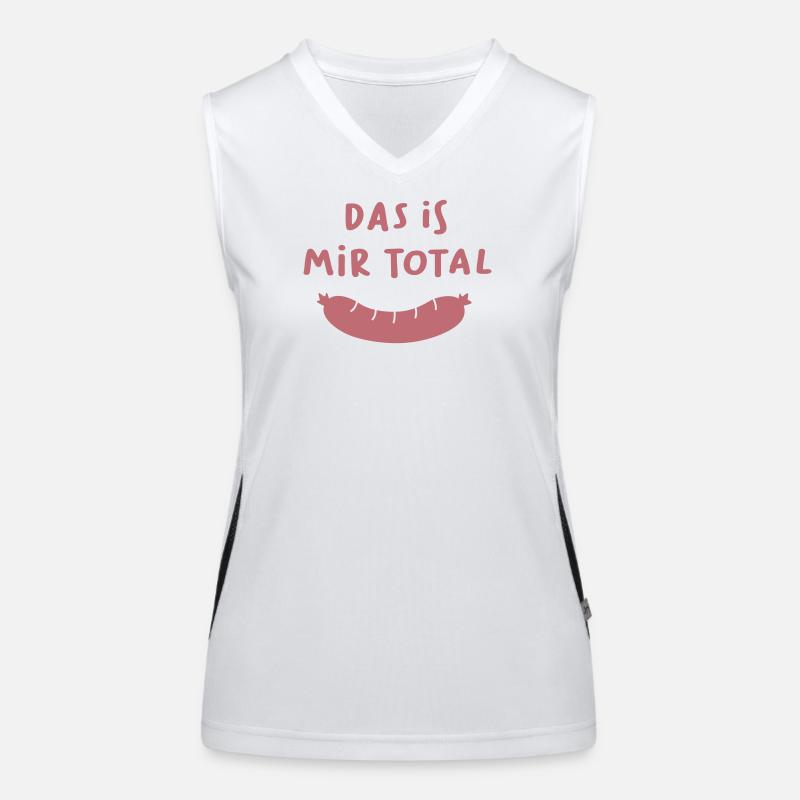 Wurst Bürohumor egal coole Quotes Sprüche Metzger Funktionelles Kontrast-Tank Top für Frauen