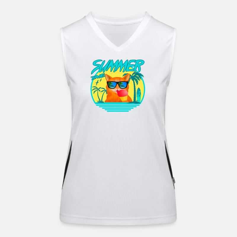 SUMMERCAT WITH ICE Funktionelles Kontrast-Tank Top für Frauen