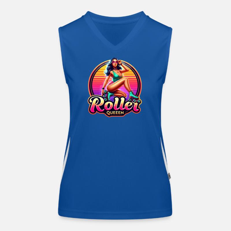 Vibrant Roller Queen Illustration Women's Functional Contrast Tank Top