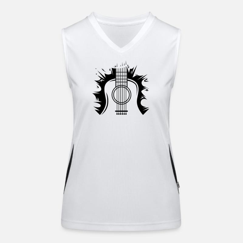 Icône d’illustration de logo d’explosion de guitare Débardeur respirant contrasté Femme