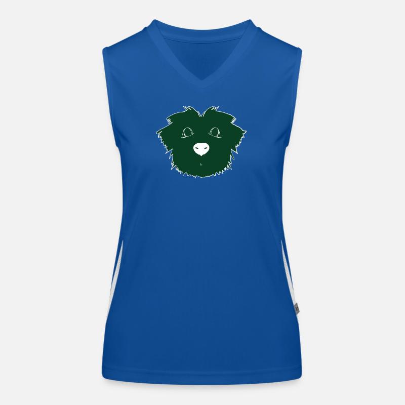 Green puppy dog Women's Functional Contrast Tank Top