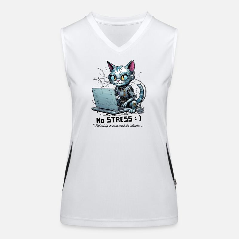 Geekiger Computer-Chat, Computer-Humor Funktionelles Kontrast-Tank Top für Frauen