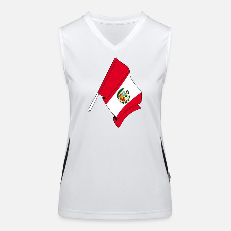 Drapeau Pérou Débardeur respirant contrasté Femme