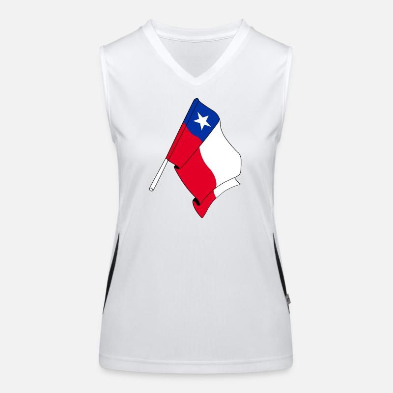 drapeau Chili Débardeur respirant contrasté Femme
