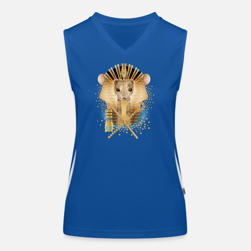 Mouse with Egyptian Pharaoh Mask Women's Functional Contrast Tank Top