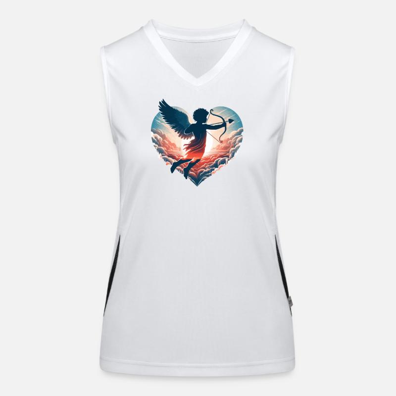 Valentinstags-Amor schießt direkt ins Herz Funktionelles Kontrast-Tank Top für Frauen