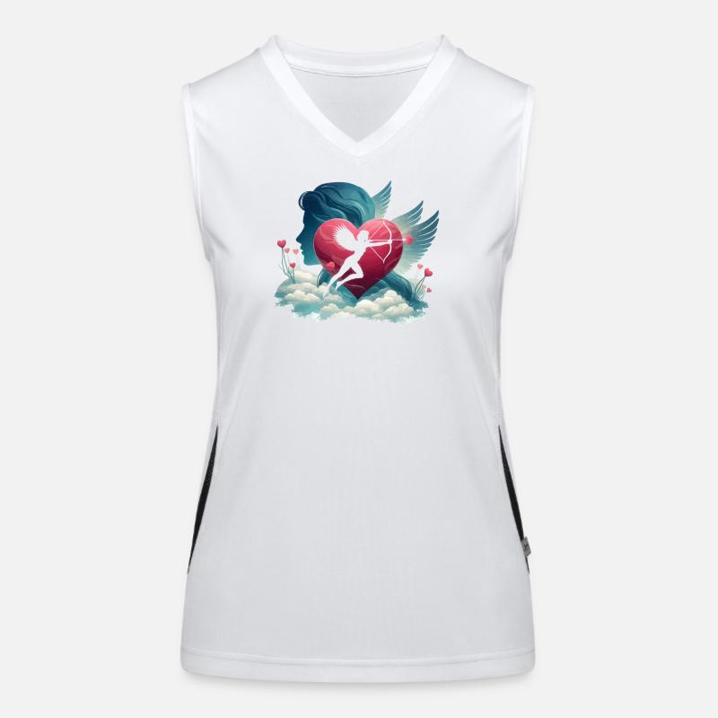 Cupid Archer Heart Artwork Women's Functional Contrast Tank Top