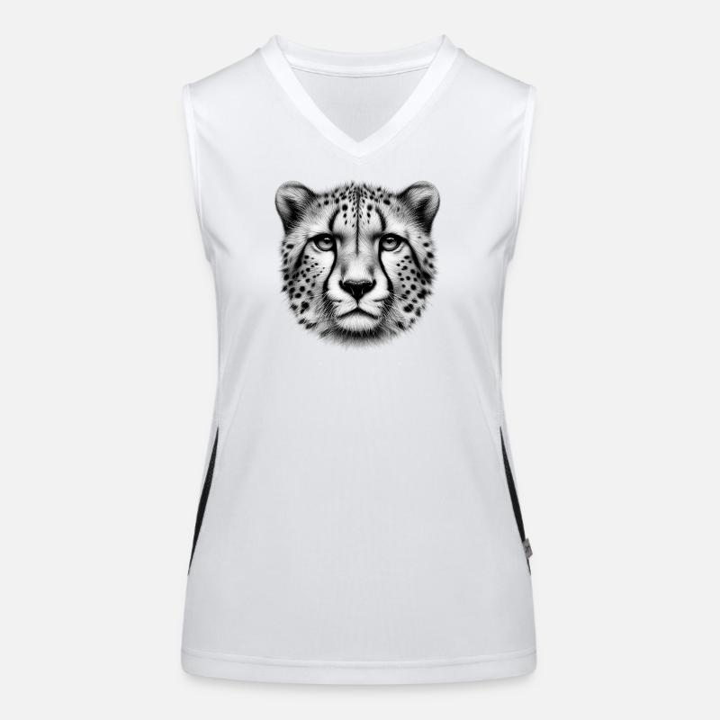 Cheetah - Women's Functional Contrast Tank Top - white/black