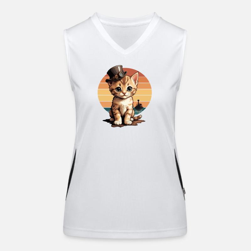 Chat steampunk Débardeur respirant contrasté Femme