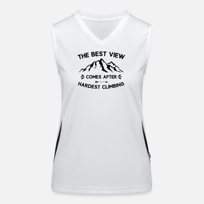 Mountains - The Best View Comes After Hardest Clim Women's Functional Contrast Tank Top