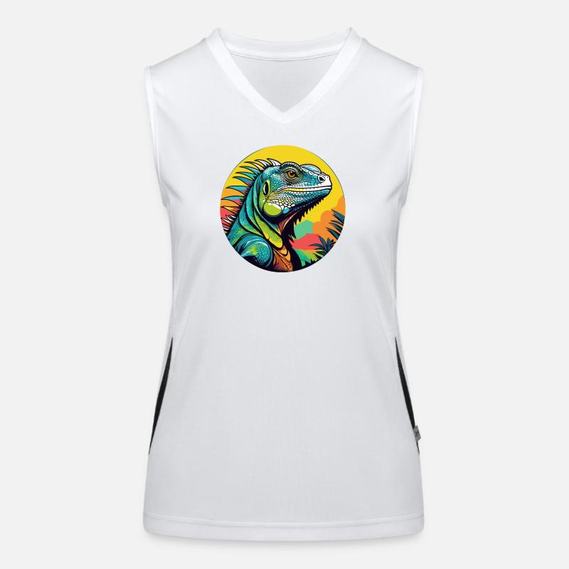 Leguan-Kunst Funktionelles Kontrast-Tank Top für Frauen