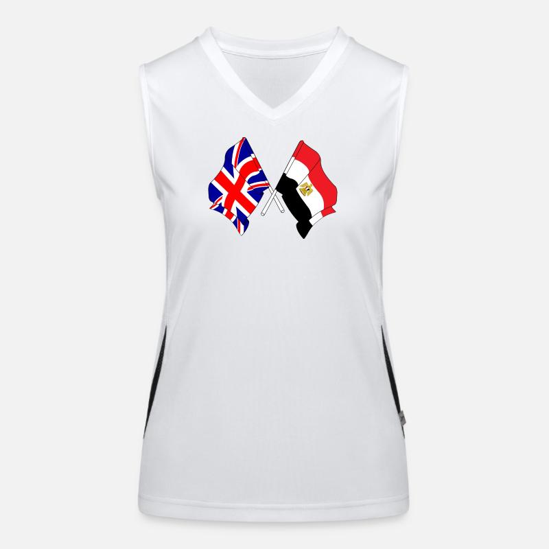 Drapeau de l’Angleterre et drapeau de l’Égypte Débardeur respirant contrasté Femme