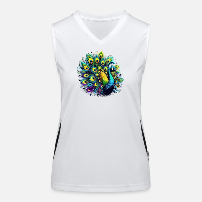 Peacock - Women's Functional Contrast Tank Top - white/black