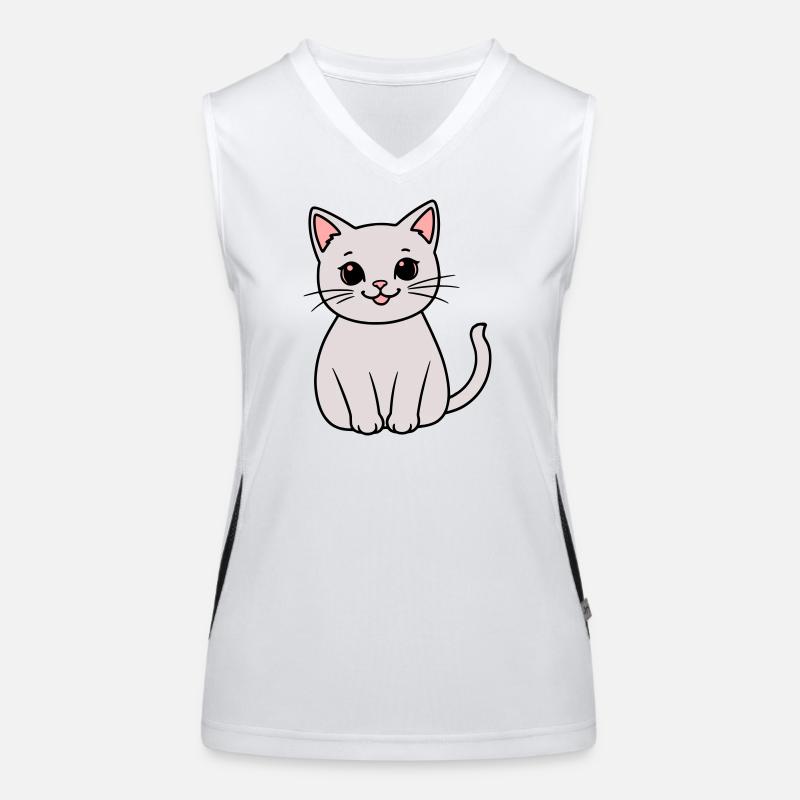 gray kitten Women's Functional Contrast Tank Top