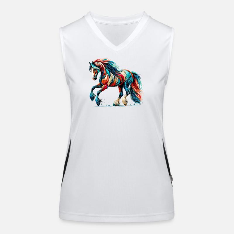Pferd Funktionelles Kontrast-Tank Top für Frauen