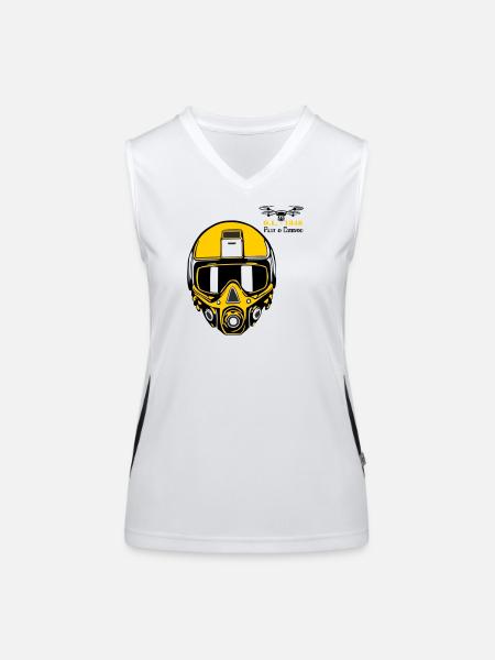Drohnenpilot 3 - Funktionelles Kontrast-Tank Top für Frauen - Weiß/Schwarz - Vorne