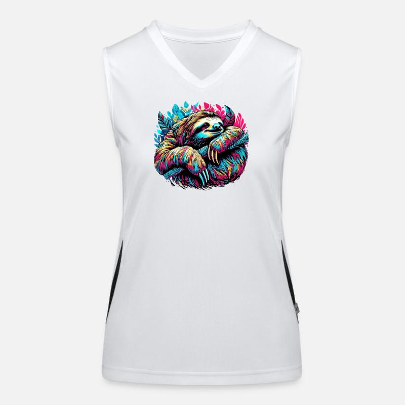 Faultier Funktionelles Kontrast-Tank Top für Frauen