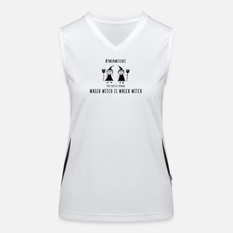 which witch is which witch zwillingsschwestern Funktionelles Kontrast-Tank Top für Frauen