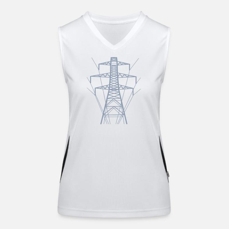 Silhouette de poteau d’alimentation blanc Débardeur respirant contrasté Femme