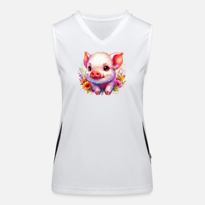 Ferkel-Ferkel Funktionelles Kontrast-Tank Top für Frauen