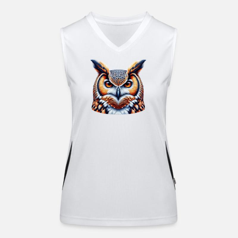 Eule Funktionelles Kontrast-Tank Top für Frauen