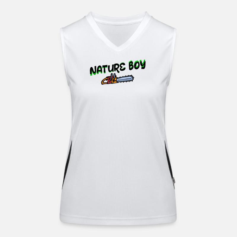 Saw Statement Lumberjack Woodwork Forester Women's Functional Contrast Tank Top