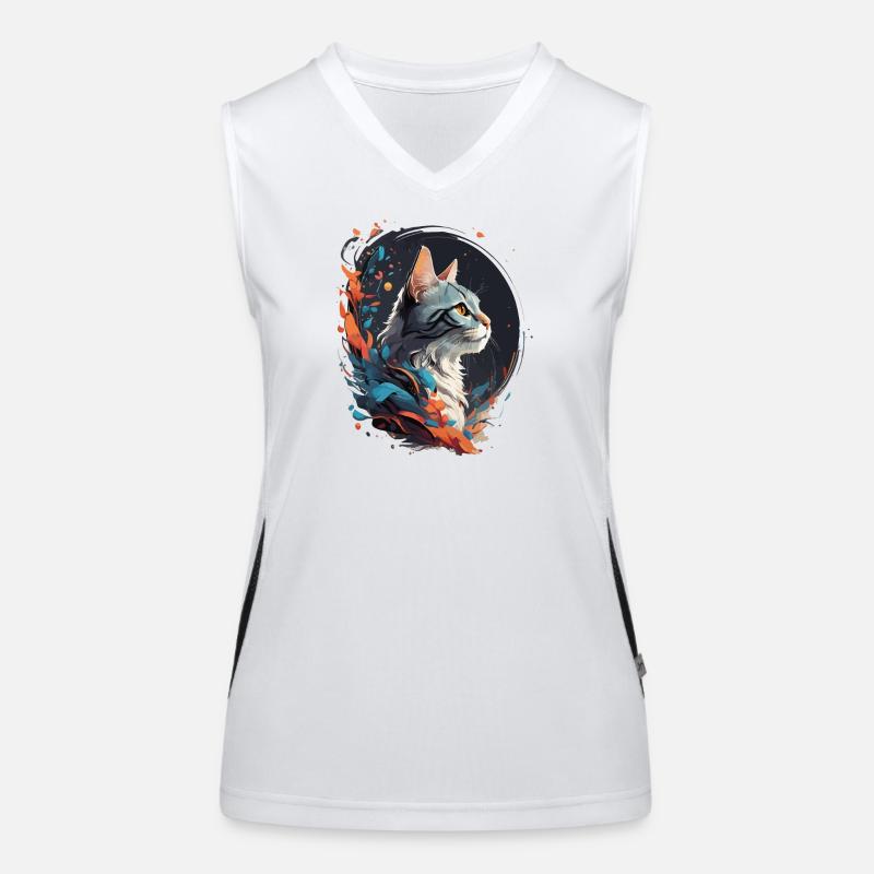 Bunte Katze Funktionelles Kontrast-Tank Top für Frauen