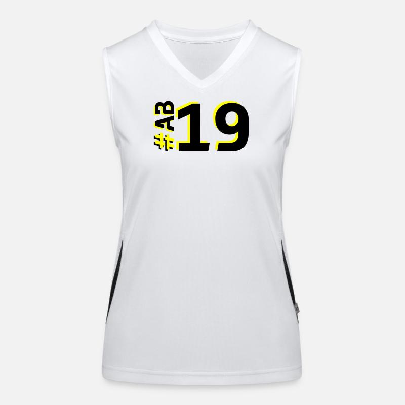 AB19 - Women's Functional Contrast Tank Top - white/black