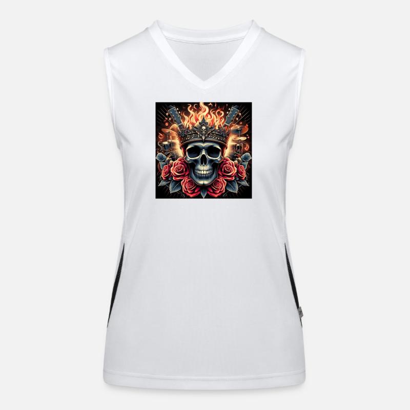 Burning Skull - Women's Functional Contrast Tank Top - white/black