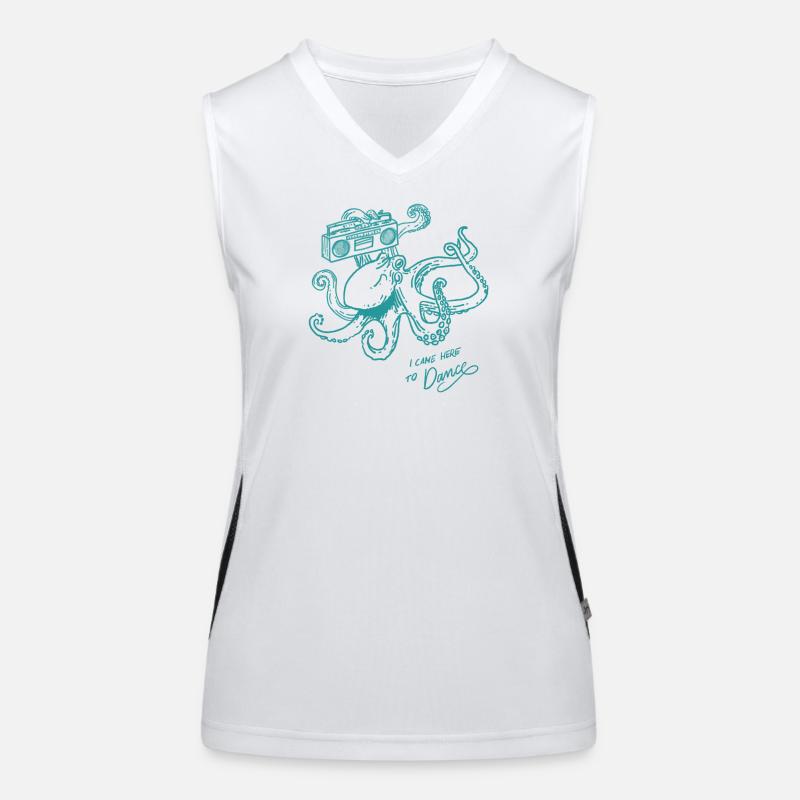 Dancing Octopus Retro Vintage Groovy Line Graphic Women's Functional Contrast Tank Top