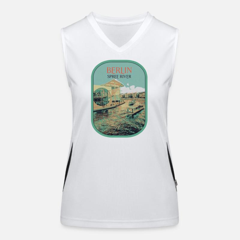 Modern Architecture Berlin Illustration Women's Functional Contrast Tank Top