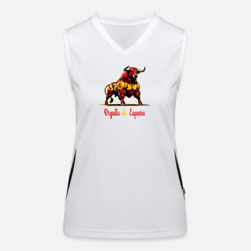 Der Stolz Spaniens Flagge Design Funktionelles Kontrast-Tank Top für Frauen