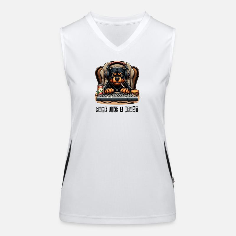 Rottweiler Gaming Design Women's Functional Contrast Tank Top