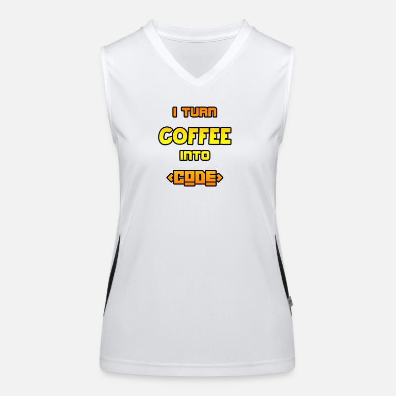 Ich verwandle Kaffee in Code Funktionelles Kontrast-Tank Top für Frauen