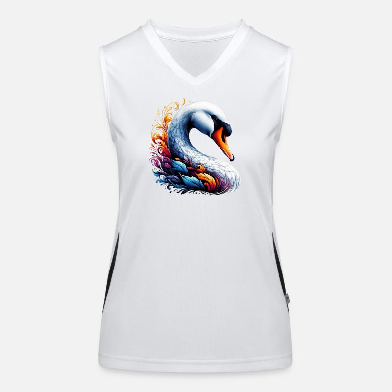 Schwan Funktionelles Kontrast-Tank Top für Frauen