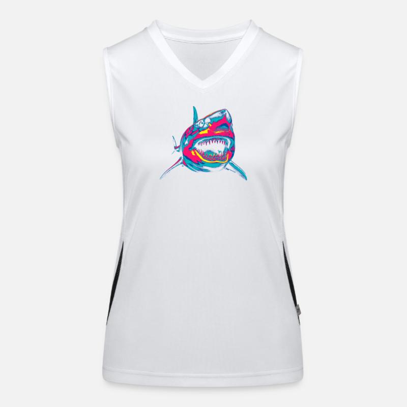 Requin néon Pop Art Couleur Feu Débardeur respirant contrasté Femme