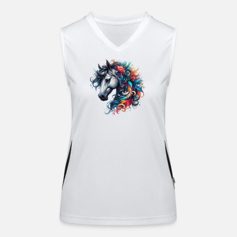 Pferd Funktionelles Kontrast-Tank Top für Frauen