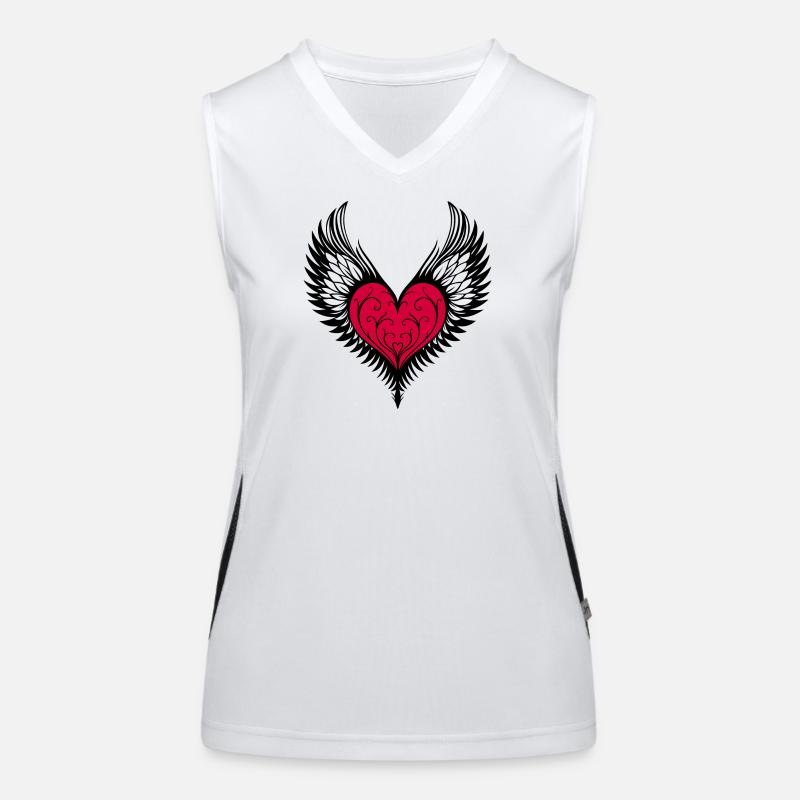 Heart Wings Winged Heart Women's Functional Contrast Tank Top